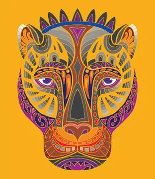 Pantera coloring book vector illustration. Anti-stress coloring for adult. Stock Illustration