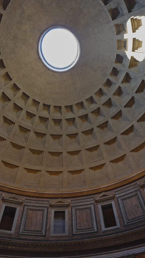 Pantheon dome interior and Oculus Video stock 343850700