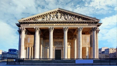 Pantheon in paris with blue sky, Time lapse Stock-Footage 79669641