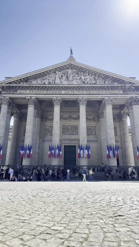 Pantheon in Paris during spring timelapse Stock Footage 337197891