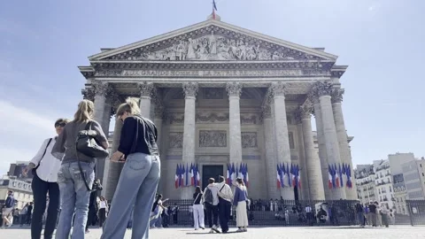 Pantheon in Paris during spring timelapse Stock Footage 337197893