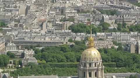 Pantheon in Paris seen from the Plane Stock Footage 50113526