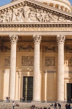 Pantheon Paris, view of the Central facade Stock Photos
