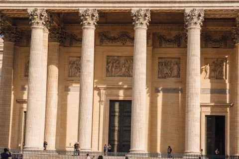 Pantheon Paris, view of the Central facade Stock Photos