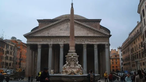 The Pantheon in Rome at sunset Stock Footage 125466720