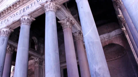 PANTHEON OF ROME VERTICAL DOLLY Stock Footage 26174512