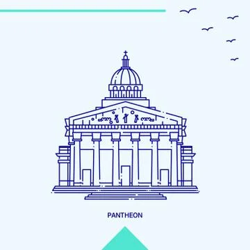 PANTHEON skyline vector illustration Illustrazione stock
