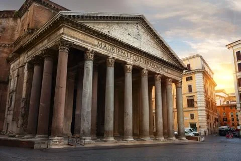 Pantheon at sunset Stock Photos