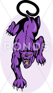 Panther about to pounce attack Stock Illustration