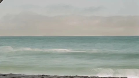 Panther beach cliff opening time lapse with zoom out Stock Footage 39594257