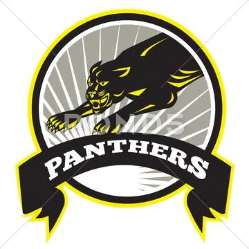 Panther big cat growling Stock Illustration