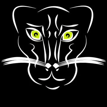 Panther on black background Stock Illustration
