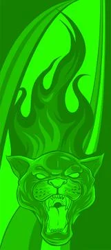 Panther Design, with flames vector illustration art Stock-Illustration