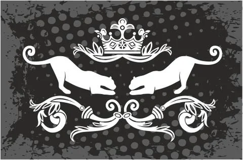 Panther frame with crown Stock Illustration
