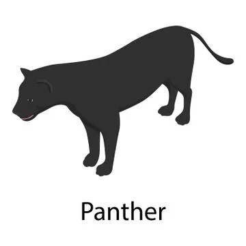 Panther icon, isometric style Stock Illustration