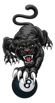 Panther Leopard Pool Billiards Ball Team Mascot Illustrazione stock