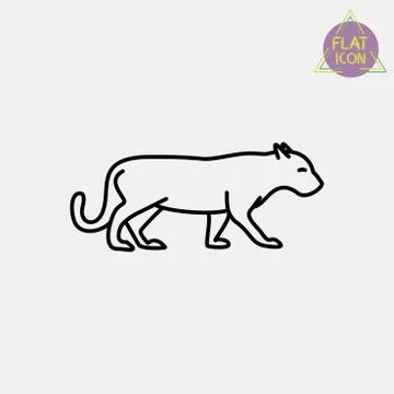 Panther line icon Stock Illustration