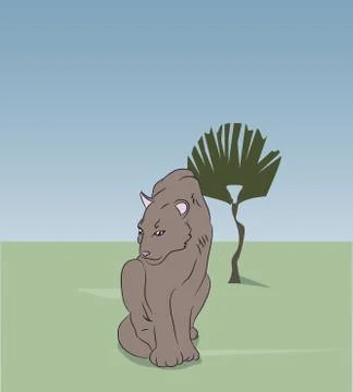 Panther in the mountains, Stock Illustration