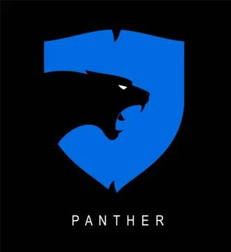 Panther. Panther head and shield. Stock Illustration