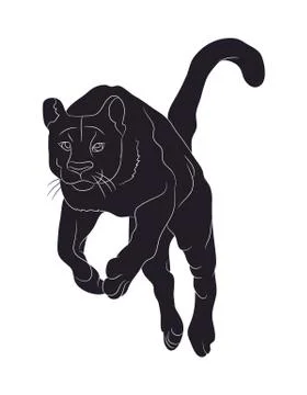 Panther silhouette, vector Stock-Illustration