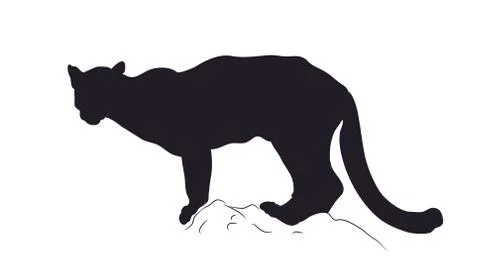 Panther silhouette, vector Stock Illustration