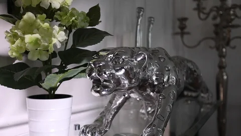 A panther statue in a room Video stock 104684996