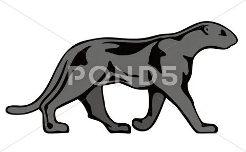 Panther walking Stock Illustration