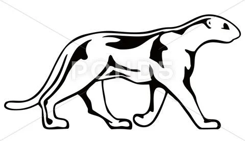 Panther walking Stock Illustration