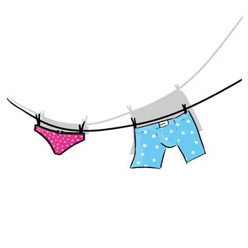 Panties and boxer shorts briefs underpants isolated Stock Illustration