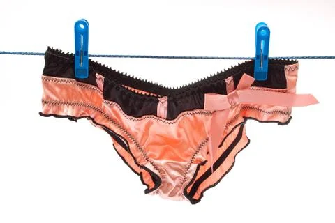 Panties on rope Stock Photos