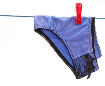 Panties on rope Stock Photos