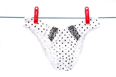 Panties on rope Stock Photos