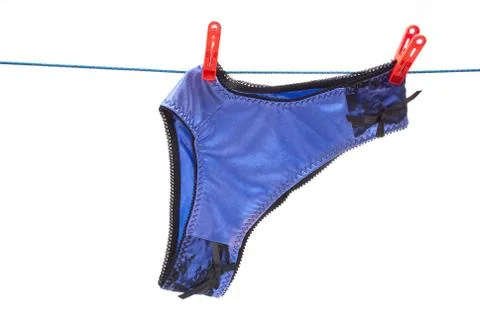 Panties on rope Stock Photos