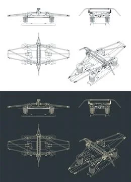 Pantograph blueprints Stock Illustration