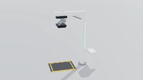 Pantograph charger ev charging 3d loop white background 3D animation seamless 库存影片 341849166