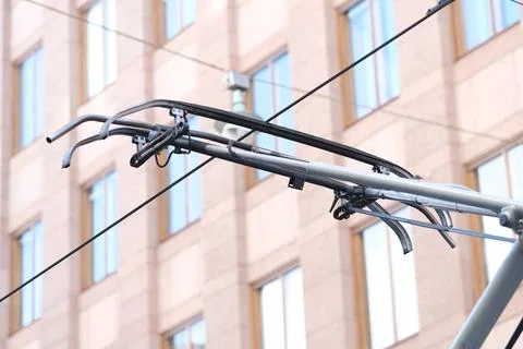 A pantograph of a tram Foto stock
