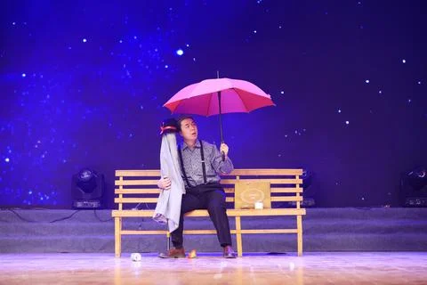 Pantomime performance on stage, luannan county, hebei province, China Stock Photos