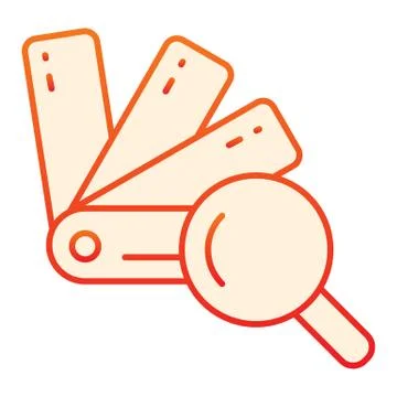 Pantone search flat icon. Web color design orange icons in trendy flat style Illustrazione stock