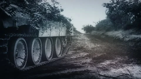 Panzer Assault: World War 2 1080p scaled newsreel footage of German heavy tanks Stock Footage 60238445