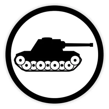 Panzer button on white. Illustrazione stock