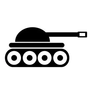 Panzer icon on white background. Illustrazione stock