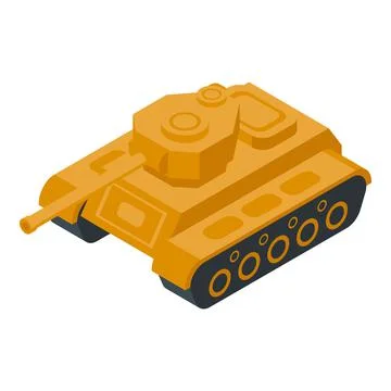 Panzer tank icon isometric vector. Military tank Stock Illustration