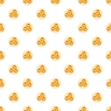 Pao de queijo pattern creating seamless food background illustration Stock Illustration