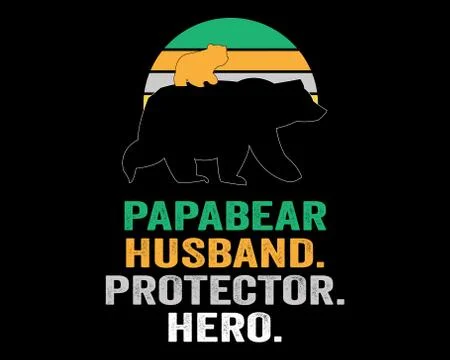 Papabear Husband Protector Hero / Simple Tshirt Design Vector Ilustración de archivo
