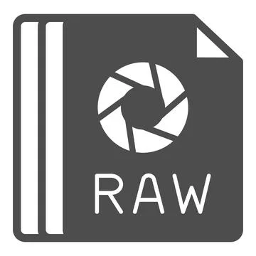 Papaer sheet, raw file solid icon, documents concept, unprocessed digital camera 库存插图