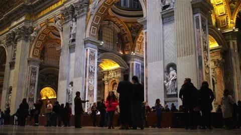 Papal Basilica of St. Peter in Vatican, Rome, Italy Stock Footage 63329991