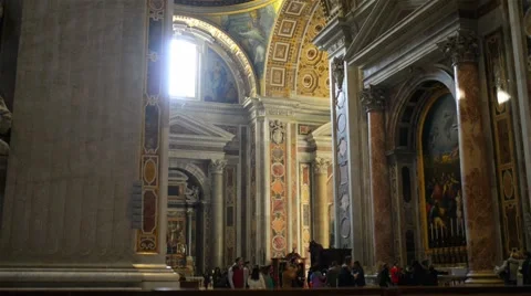 Papal Basilica of St. Peter in Vatican, Rome, Italy Stock Footage 67962738