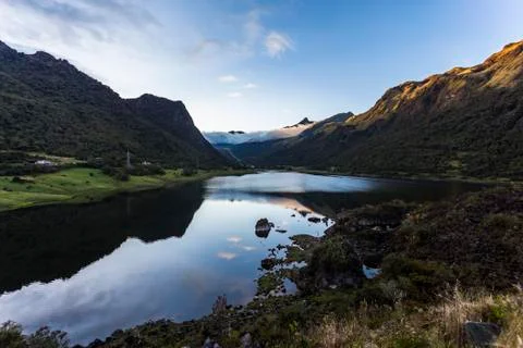 Papallacta lagoon Stock Photos
