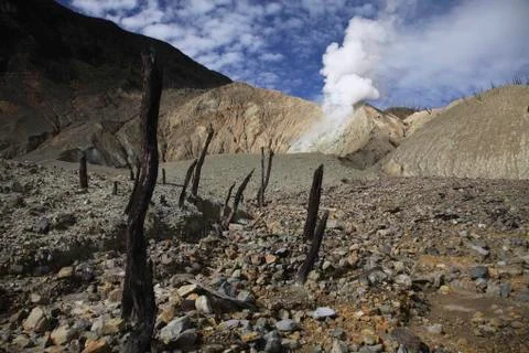 Papandayan crater, Java Island, Indonesia. Stock Photos