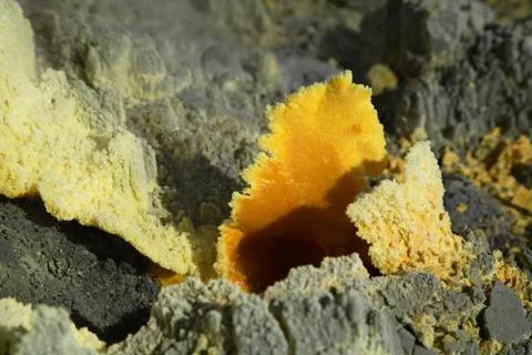 Papandayan sulfur cone, Java Island, Indonesia. Fotos de archivo